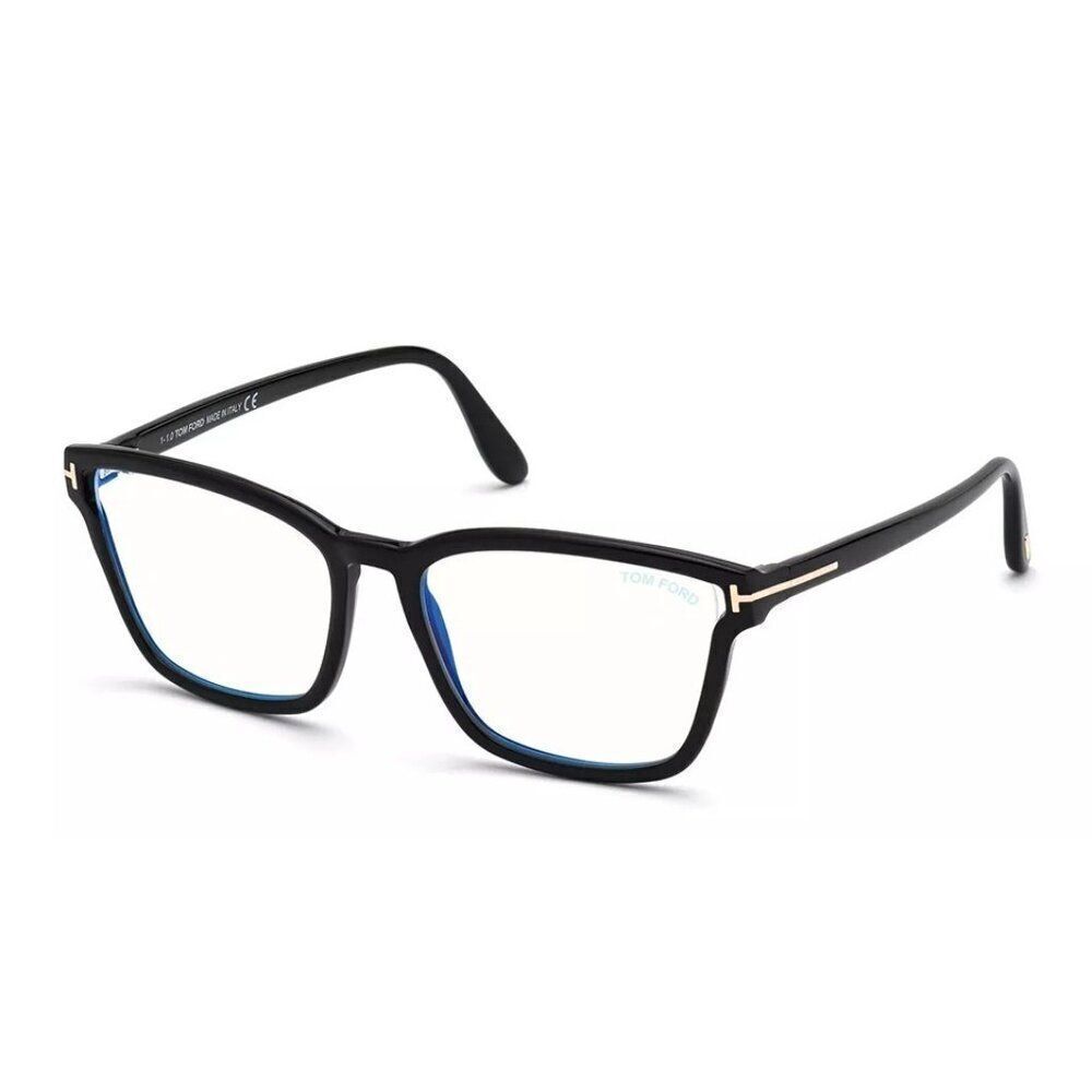 New Authentic Tom Ford FT5707-B-001-55 Rectangular Eyeglasses